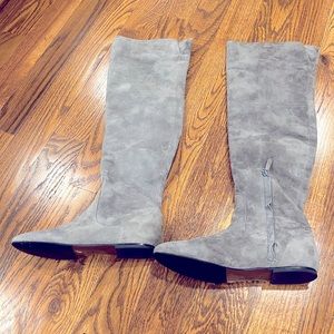 Cole Haan size 8 barely worn grey over the knee boots. Suede like material.